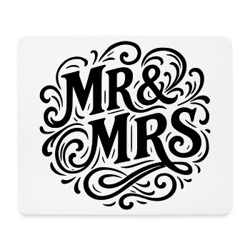 Mr and Mrs Wedding Heart Gift Marriage Couple - Mouse Pad (horizontal) - white - Front