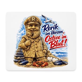 Rerik Ostsee Herzblut Strandmotiv - Mousepad (Querformat) - Weiß - Vorne