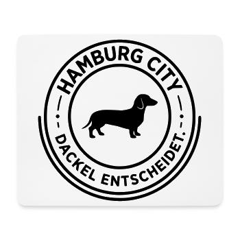 HAMBURG City Dackel entscheidet - Mousepad (Querformat) - Weiß - Vorne