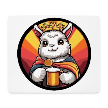 Alpaka Llama Bier Lustig - Mousepad (Querformat) - Weiß - Vorne