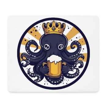 Bière pieuvre, drôle - Tapis de souris (format paysage) - blanc - Devant