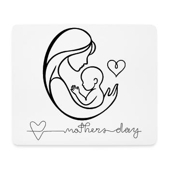 Motherhood Heartbeat Line Art Design - Mouse Pad (horizontal) - white - Front