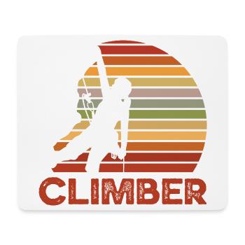 Retro Sunset Climber Silhouette - Mouse Pad (horizontal) - white - Front