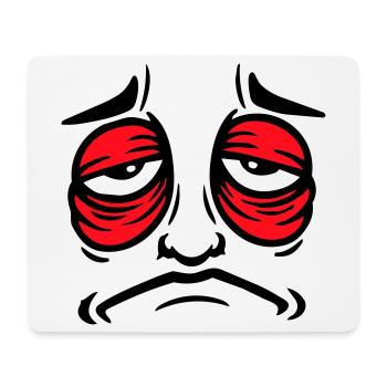 Grumpy sad disappointed face funny - Mouse Pad (horizontal) - white - Front