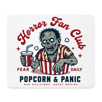 Horror Fan Club Popcorn Panic - Mousepad (Querformat) - Weiß - Vorne