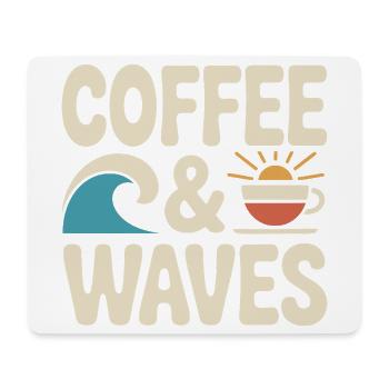 Vagues de café, surf, Plage de surfeurs de Café et Vagues - Tapis de souris (format paysage) - blanc - Devant