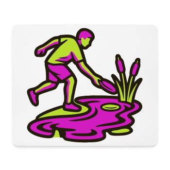 Icône des obstacles aquatiques du disc golf - Tapis de souris (format paysage) - blanc - Devant