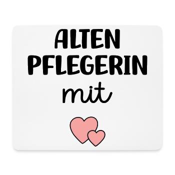 Altenpflegerin mit Herz - Mousepad (Querformat) - Weiß - Vorne