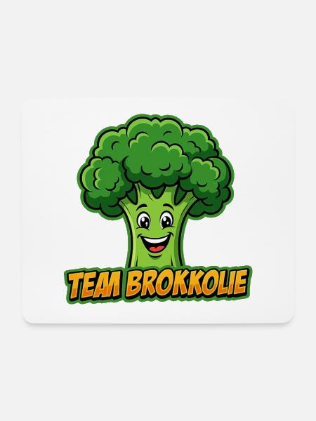 Team Brokkolie: Frischer Gemüsecharme - Mousepad (Querformat) - Weiß