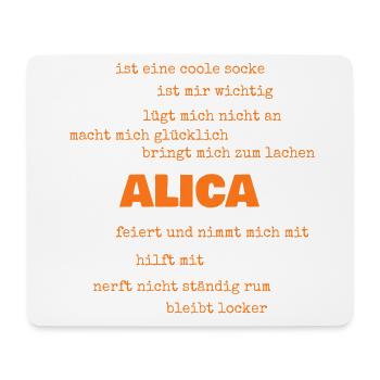 Spruch Alica - Mousepad (Querformat) - Weiß - Vorne