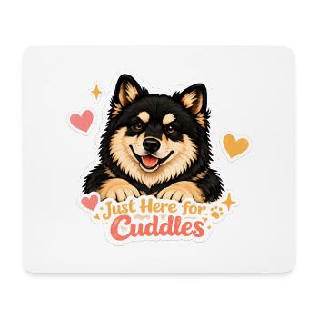 Lapphund finlandais – Juste là pour les câlins - Tapis de souris (format paysage) - blanc - Devant