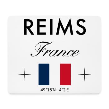 Reims, France, coordonnée Souvenir de voyage - Tapis de souris (format paysage) - blanc - Devant