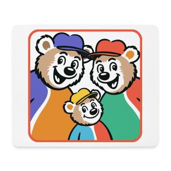 Bear family in colorful cartoon style - Mouse Pad (horizontal) - white - Front