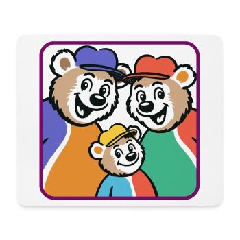 Famille d’ours aux couleurs vives - Tapis de souris (format paysage) - blanc - Devant