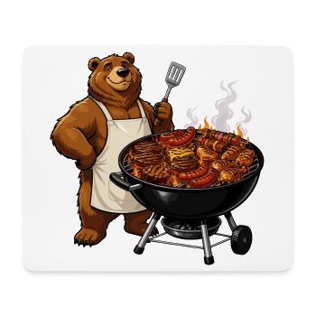 Bear on the Grill – BBQ Master - Mouse Pad (horizontal) - white - Front