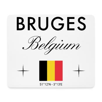 Bruges Belgium Coordinates Travel Souvenir - Mouse Pad (horizontal) - white - Front