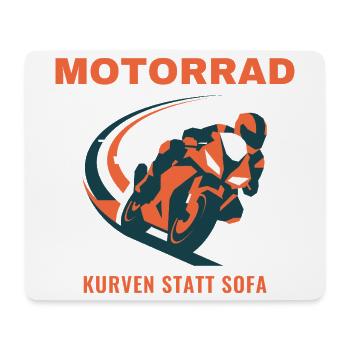 Motorrad Kurven Statt Sofa Biker Geschenk - Mousepad (Querformat) - Weiß - Vorne