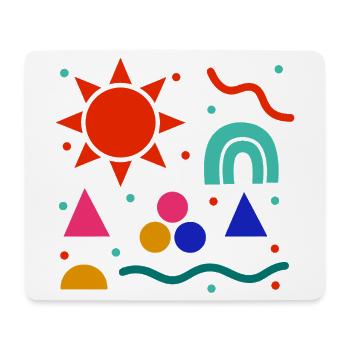 Lebendige Geometrie Sonnenfarben Muster - Mousepad (Querformat) - Weiß - Vorne