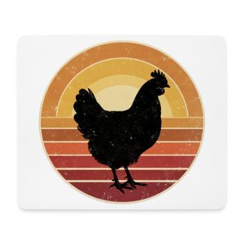 Retro Huhn Sunset Vintage - Mousepad (Querformat) - Weiß - Vorne