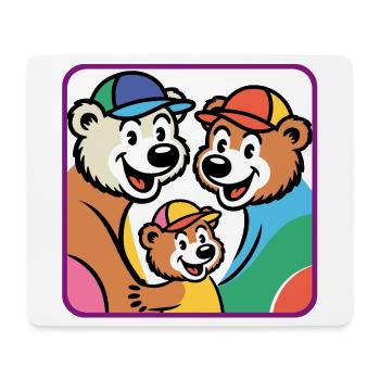 Bärenfamilie - Mousepad (Querformat) - Weiß - Vorne