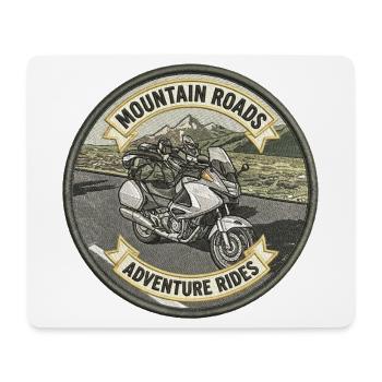 Bergstraßen: Motorradabenteuer - Mousepad (Querformat) - Weiß - Vorne