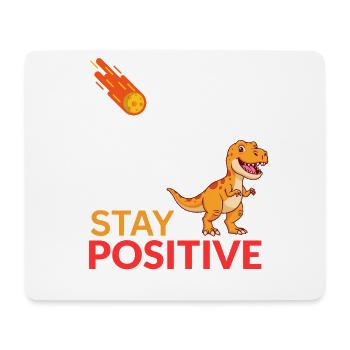 Dino-Meteor Bleib positiv - Mousepad (Querformat) - Weiß - Vorne