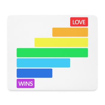 Love Wins - Regenbogen Querstreifen Design - Mousepad (Querformat) - Weiß - Vorne
