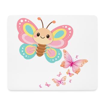 Pastellschmetterling Motiv - Mousepad (Querformat) - Weiß - Vorne