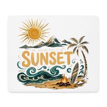 Sunset on the beach surf - Mouse Pad (horizontal) - white - Front
