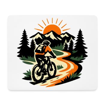 Mountain Bike Adventure – Cycling Outdoor Mountain - Mousepad (Querformat) - Weiß - Vorne