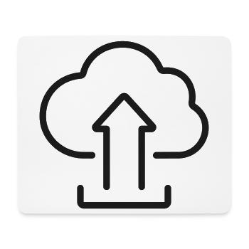 Cloud-Upload-Zeilen-Icon - Mousepad (Querformat) - Weiß - Vorne