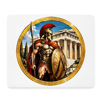 Spartanischer Krieger vor Tempel - Mousepad (Querformat) - Weiß - Vorne