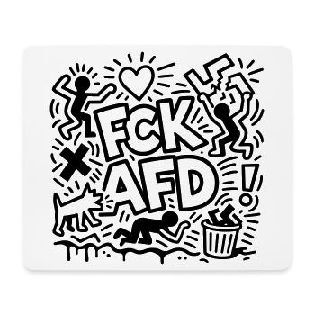 FCK AFD - Mousepad (Querformat) - Weiß - Vorne
