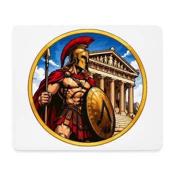 Spartaner Gladiator vor Tempel - Mousepad (Querformat) - Weiß - Vorne