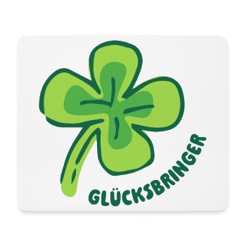 Viel Glück - Glücksbringer - Kleeblatt - Mousepad (Querformat) - Weiß - Vorne