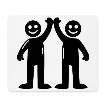 beste freunde - Mousepad (Querformat) - Weiß - Vorne