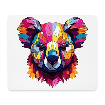 Geometrischer Regenbogen Koala - Mousepad (Querformat) - Weiß - Vorne
