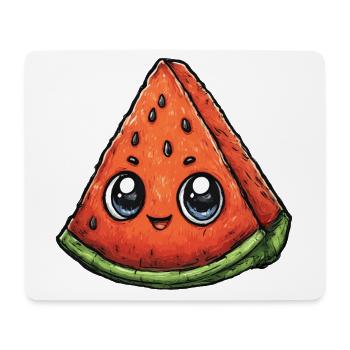 Kawaii Wassermelonen Slice - Mousepad (Querformat) - Weiß - Vorne