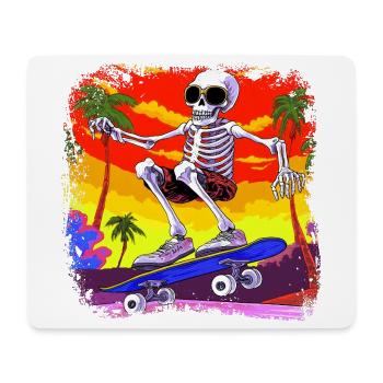 Skelett Skateboarder - Totenkopf - Mousepad (Querformat) - Weiß - Vorne