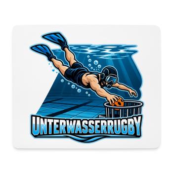 Unterwasser Rugby Action-Illustration - Mousepad (Querformat) - Weiß - Vorne
