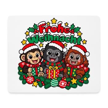Weihnachts Affen - Mousepad (Querformat) - Weiß - Vorne