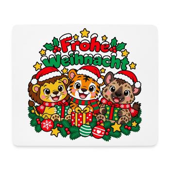 Frohe Weihnacht Tiere - Mousepad (Querformat) - Weiß - Vorne
