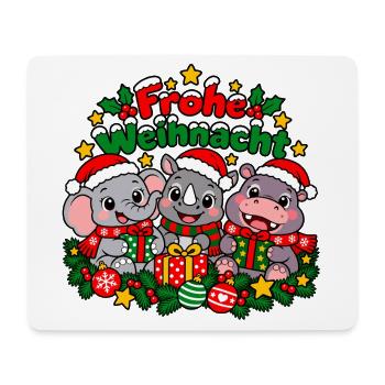 Weihnachts Wildtiere - Mousepad (Querformat) - Weiß - Vorne