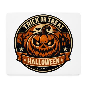 Halloween Kürbisbadge Trick or Treat - Mousepad (Querformat) - Weiß - Vorne