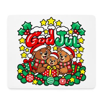 Fröhliche Weihnachten, liebe Bärenfamilie! - Mousepad (Querformat) - Weiß - Vorne