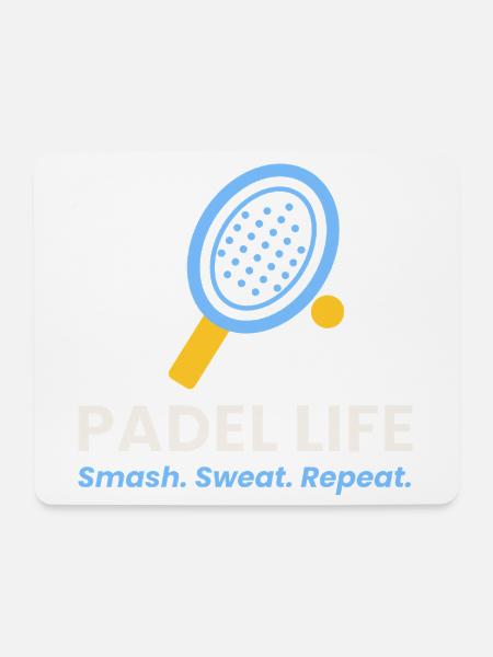 Padel Life Shirt Smash Sweat Repeat Padel Player - Mousepad (Querformat) - Weiß