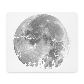 Ganze Nacht: Unheimlicher Wald - Mousepad (Querformat) - Weiß - Vorne