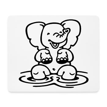 Elefant - Mousepad (Querformat) - Weiß - Vorne