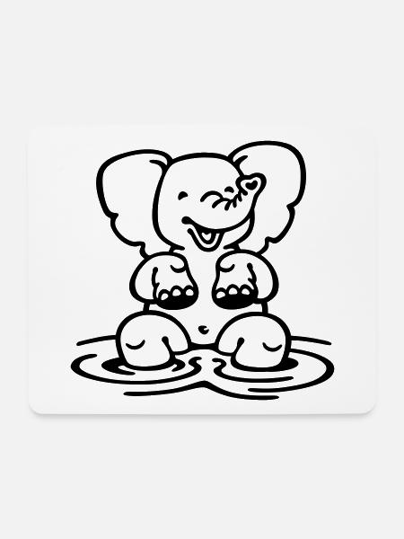 little elephant (a) - Mouse Pad (horizontal) - white