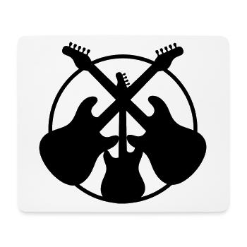 Guitare électrique - Guitar - Metal - Rock - Tapis de souris (format paysage) - blanc - Devant